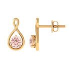 1/2 CT Elegant Morganite Infinity Solitaire Stud Earrings in Gold Morganite - ( AAA ) - Quality - Rosec Jewels