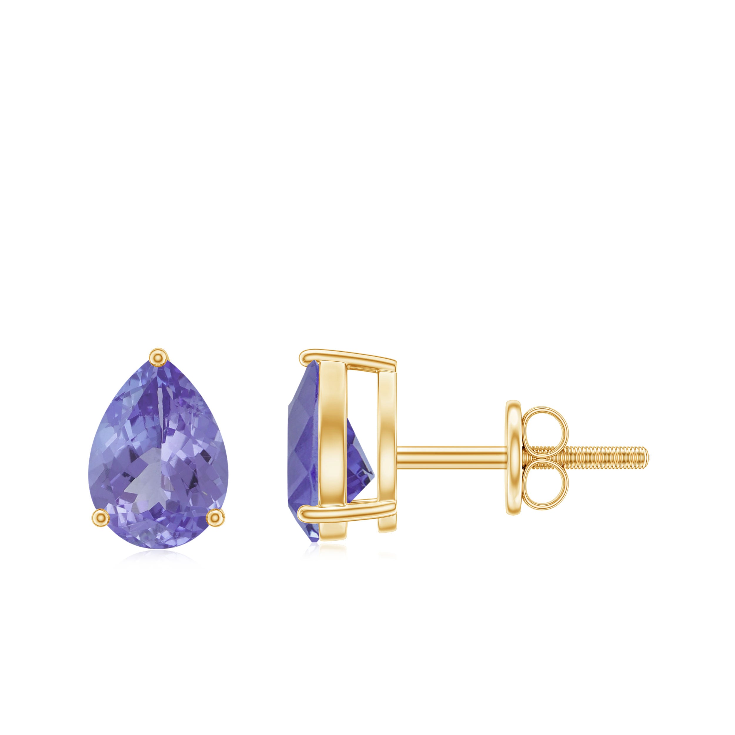 1.75 CT Pear Cut Tanzanite Solitaire Stud Earrings Tanzanite - ( AAA ) - Quality - Rosec Jewels