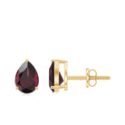 1.75 CT Pear Cut Solitaire Rhodolite Stud Earrings in Gold Rhodolite - ( AAA ) - Quality - Rosec Jewels