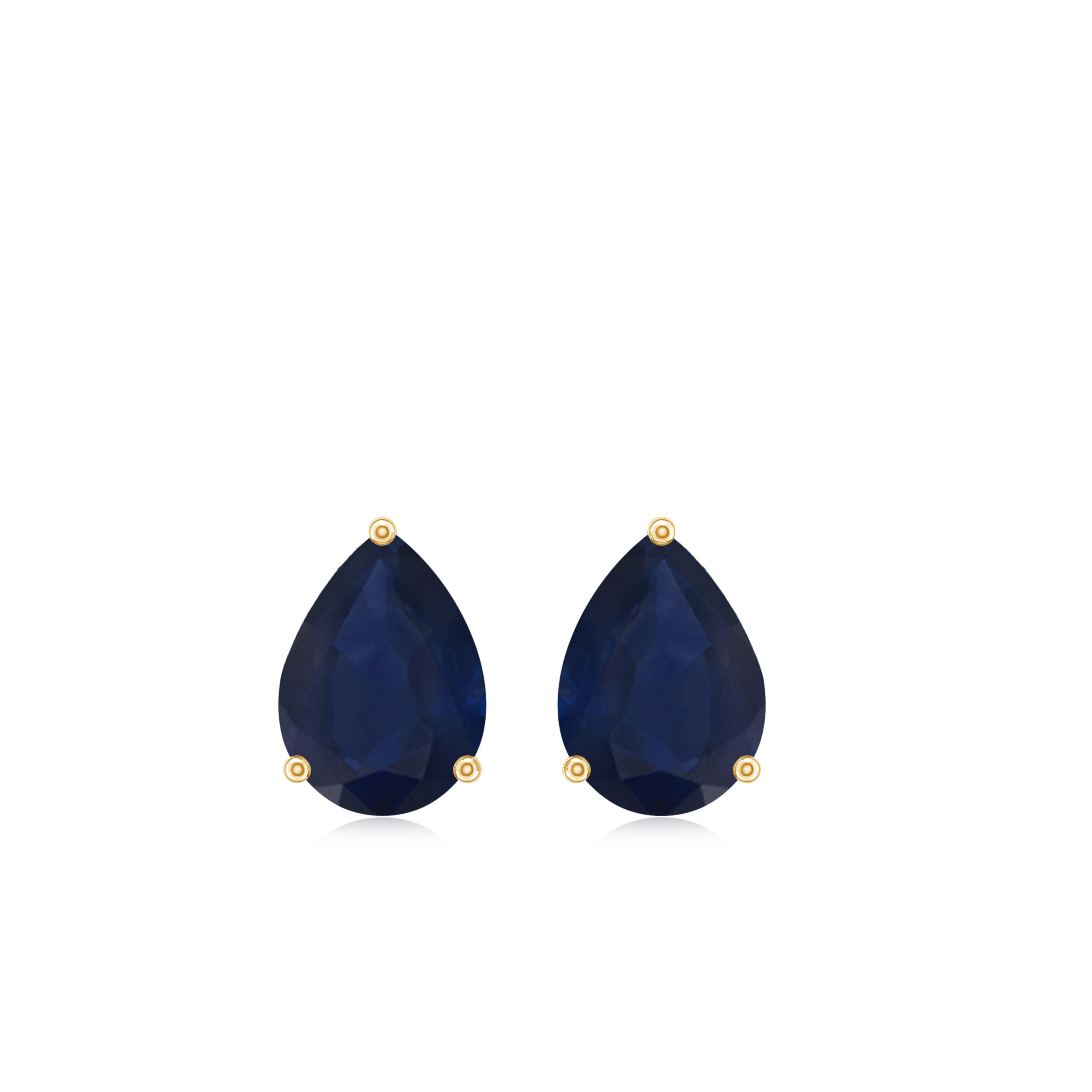 5X7 MM Pear Cut Blue Sapphire Solitaire Stud Earrings in 3 Prong Setting Blue Sapphire - ( AAA ) - Quality - Rosec Jewels