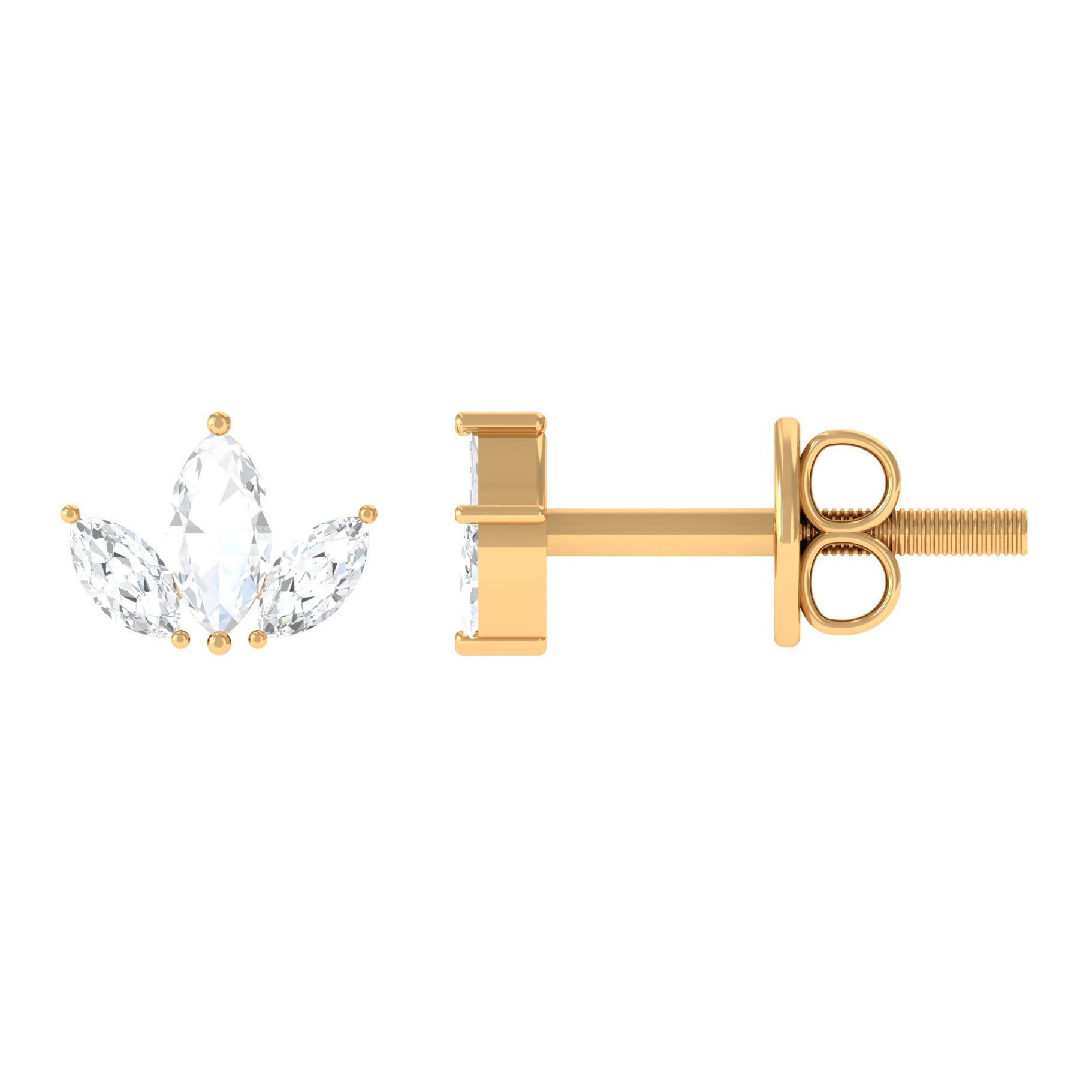 1/2 CT Marquise Cut Diamond Leaf Stud Earrings Diamond - ( HI-SI ) - Color and Clarity - Rosec Jewels