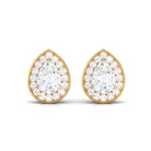 2.25 CT Pear Shaped Moissanite Classic Halo Stud Earrings Moissanite - ( D-VS1 ) - Color and Clarity - Rosec Jewels