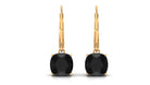 Cushion Cut Black Spinel Lever Back Earrings Black Spinel - ( AAA ) - Quality - Rosec Jewels