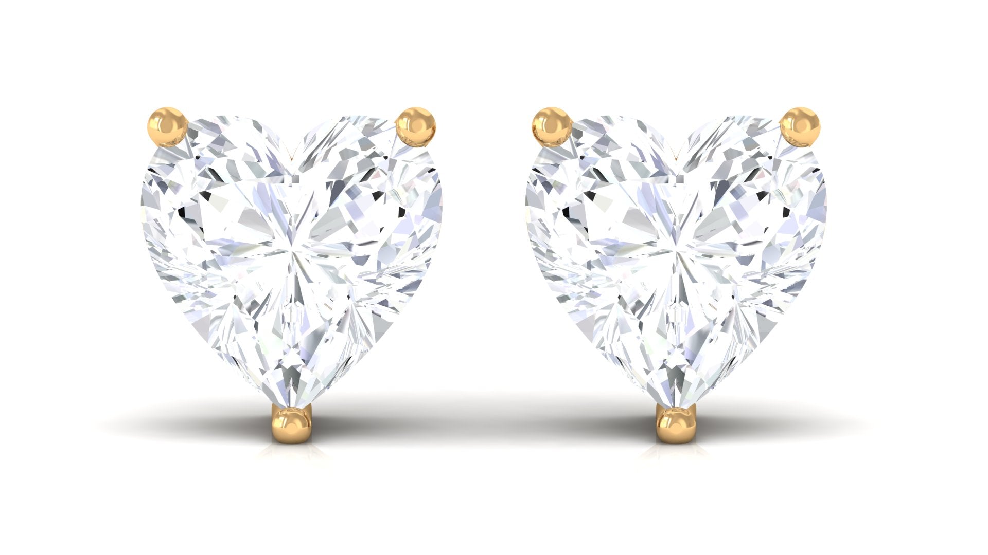 Heart Shape Moissanite Solitaire Stud Earrings Moissanite - ( D-VS1 ) - Color and Clarity - Rosec Jewels