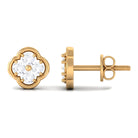 1/2 CT Natural Diamond Floral Stud Earrings in Gold Diamond - ( HI-SI ) - Color and Clarity - Rosec Jewels