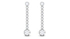 1 CT Round Moissanite Dangle Chain Earrings in Gold Moissanite - ( D-VS1 ) - Color and Clarity - Rosec Jewels