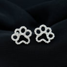 1/2 CT Certified Moissanite Cute Paw Stud Earrings Moissanite - ( D-VS1 ) - Color and Clarity - Rosec Jewels