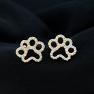 1/2 CT Certified Moissanite Cute Paw Stud Earrings Moissanite - ( D-VS1 ) - Color and Clarity - Rosec Jewels