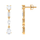 3 CT Certified Moissanite Dangle Earrings Moissanite - ( D-VS1 ) - Color and Clarity - Rosec Jewels