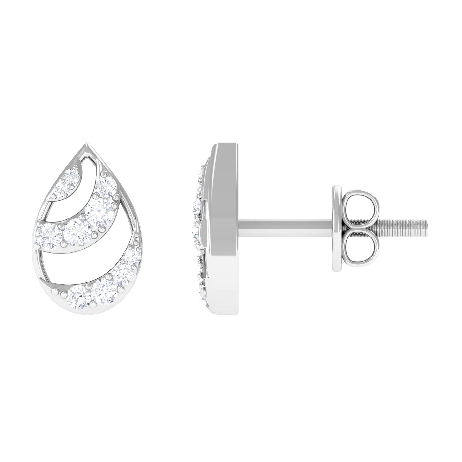 1/4 CT Minimal Zircon Teardrop Stud Earrings in Gold Zircon - ( AAAA ) - Quality - Rosec Jewels