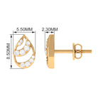 1/4 CT Minimal Zircon Teardrop Stud Earrings in Gold Zircon - ( AAAA ) - Quality - Rosec Jewels