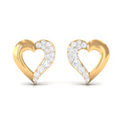 1/4 CT Moissanite Heart Shape Gold Stud Earrings Moissanite - ( D-VS1 ) - Color and Clarity - Rosec Jewels