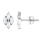 1 CT Marquise Zircon Gold Stud Earrings in Prong Setting Zircon - ( AAAA ) - Quality - Rosec Jewels