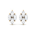 1 CT Marquise Zircon Gold Stud Earrings in Prong Setting Zircon - ( AAAA ) - Quality - Rosec Jewels