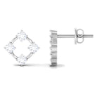 1/2 CT Simple Zircon Gold Stud Earrings in Prong Setting Zircon - ( AAAA ) - Quality - Rosec Jewels