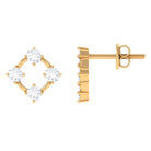 1/2 CT Simple Zircon Gold Stud Earrings in Prong Setting Zircon - ( AAAA ) - Quality - Rosec Jewels