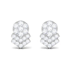 1/2 CT Certified Zircon Cocktail Stud Earrings in Pave Setting Zircon - ( AAAA ) - Quality - Rosec Jewels