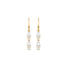 1.50 CT Zircon Minimal Dangle Earrings in Gold Zircon - ( AAAA ) - Quality - Rosec Jewels