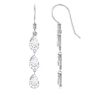 2 CT Pear and Round Cut Zircon Dangle Earrings Zircon - ( AAAA ) - Quality - Rosec Jewels