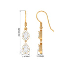 1.75 CT Pear and Round Cut Zircon Dangle Earrings Zircon - ( AAAA ) - Quality - Rosec Jewels