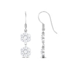 1.75 CT Round Cut Zircon Twin Flower Dangle Earrings Zircon - ( AAAA ) - Quality - Rosec Jewels