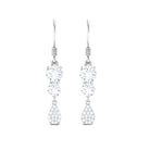 1.75 CT Moissanite Minimal Dangle Earrings in Gold Moissanite - ( D-VS1 ) - Color and Clarity - Rosec Jewels