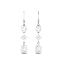 4 CT Cubic Zirconia Dangle Drop Earrings in Gold Zircon - ( AAAA ) - Quality - Rosec Jewels