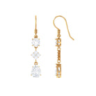 4.25 CT Moissanite Dangle Drop Earrings in Gold Moissanite - ( D-VS1 ) - Color and Clarity - Rosec Jewels