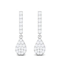 1/2 CT Certified Zircon Gold Dangle Drop Earrings Zircon - ( AAAA ) - Quality - Rosec Jewels