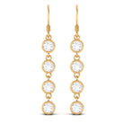 2 CT Simple Zircon Dangle Earrings in Bezel Setting Zircon - ( AAAA ) - Quality - Rosec Jewels