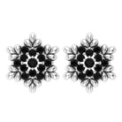 1/2 CT Adorable Black Onyx Floral Cluster Stud Earrings for Women Black Onyx - ( AAA ) - Quality - Rosec Jewels