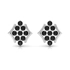 1/2 CT Black Onyx Cluster Stud Earrings Black Onyx - ( AAA ) - Quality - Rosec Jewels