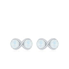 1.50 CT Simple Moonstone Two Stone Infinity Stud Earrings Moonstone - ( AAA ) - Quality - Rosec Jewels