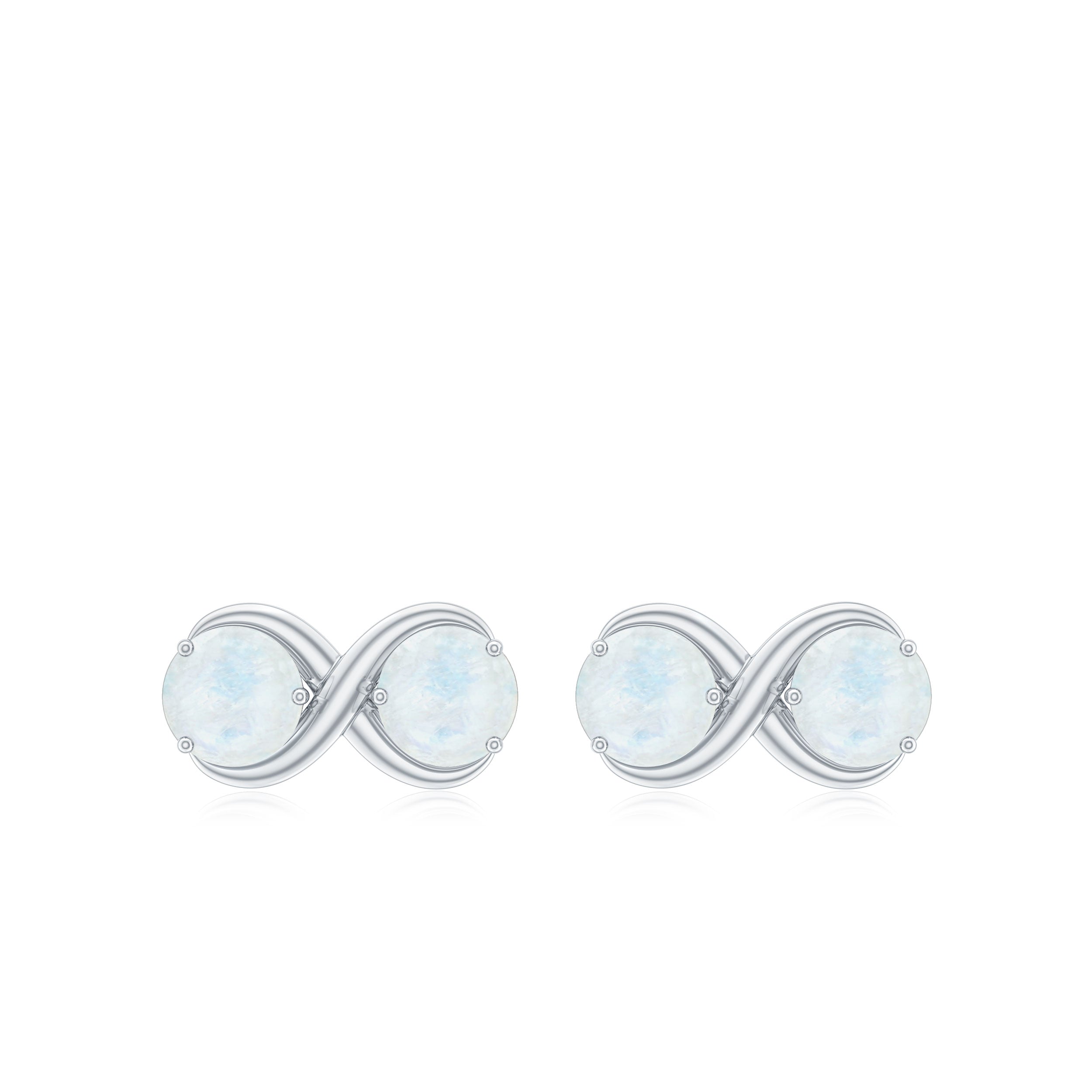 1.50 CT Simple Moonstone Two Stone Infinity Stud Earrings Moonstone - ( AAA ) - Quality - Rosec Jewels