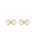 1.50 CT Simple Moonstone Two Stone Infinity Stud Earrings Moonstone - ( AAA ) - Quality - Rosec Jewels