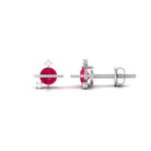 Natural Ruby and Diamond Celestial Earrings Ruby - ( AAA ) - Quality - Rosec Jewels