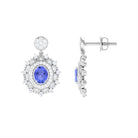 1.25 CT Natural Tanzanite and Diamond Bridal Drop Earrings Tanzanite - ( AAA ) - Quality - Rosec Jewels