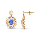 1.25 CT Natural Tanzanite and Diamond Bridal Drop Earrings Tanzanite - ( AAA ) - Quality - Rosec Jewels