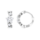 3/4 CT Diamond Floral Hoop Earrings Diamond - ( HI-SI ) - Color and Clarity - Rosec Jewels