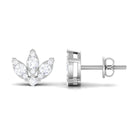 1/2 CT Diamond Floral Petal Stud Earrings Diamond - ( HI-SI ) - Color and Clarity - Rosec Jewels