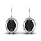 2.25 CT Oval Black Onyx Solitaire Drop Earrings in Gold Black Onyx - ( AAA ) - Quality - Rosec Jewels