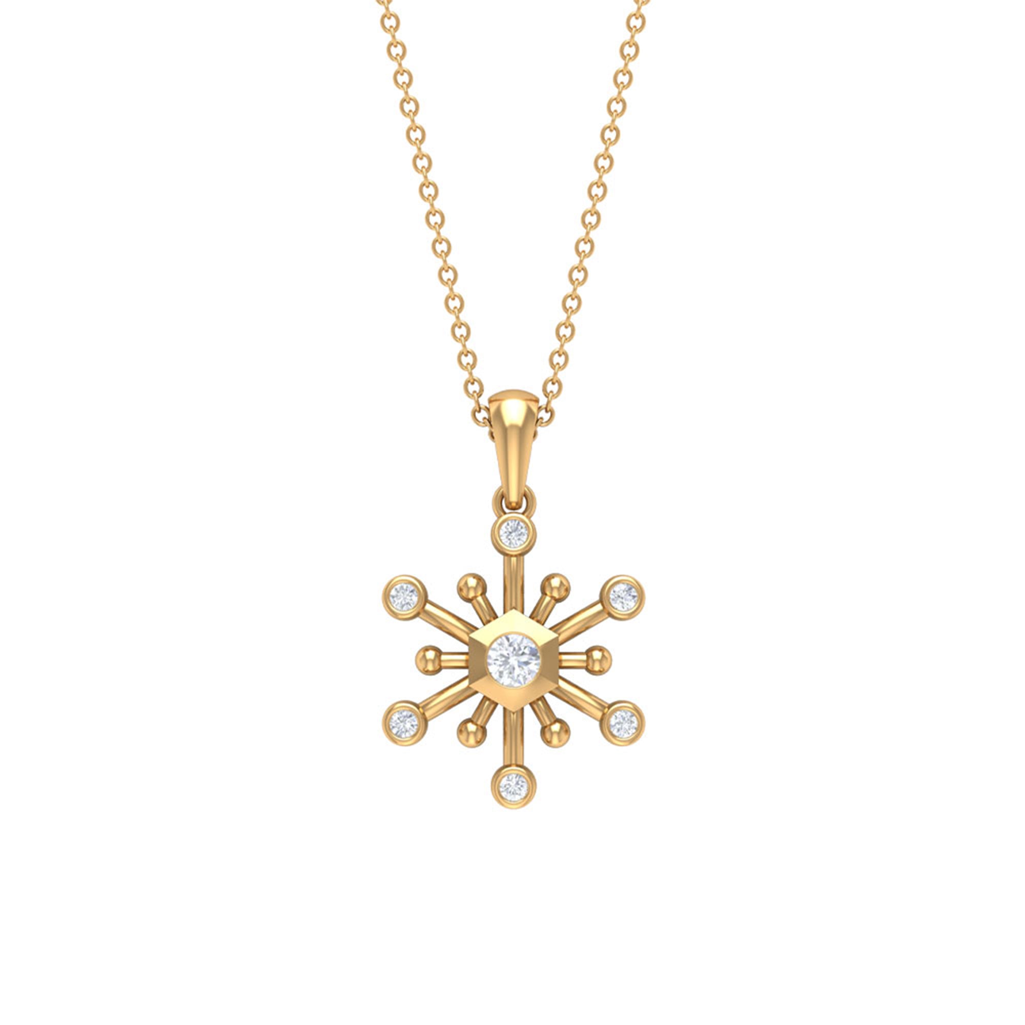 1/4 CT Snowflake Pendant for Women with Diamonds Diamond - ( HI-SI ) - Color and Clarity - Rosec Jewels