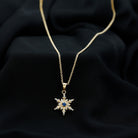 0.5 CT Contemporary Blue Sapphire and Diamond Snowflake Pendant Necklace Blue Sapphire - ( AAA ) - Quality - Rosec Jewels