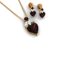 5.50 CT Designer Garnet Heart Pendant Earrings Set with Diamond Garnet - ( AAA ) - Quality - Rosec Jewels