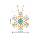 1 CT Swiss Blue Topaz and Diamond Scatter Snowflake Pendant Swiss Blue Topaz - ( AAA ) - Quality - Rosec Jewels