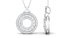 0.75 CT Certified Cubic Zirconia Vintage Circle Pendant Necklace Zircon - ( AAAA ) - Quality - Rosec Jewels