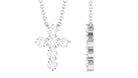 0.5 CT Certified Zircon Cross Pendant Necklace in Prong Setting Zircon - ( AAAA ) - Quality - Rosec Jewels