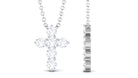 0.5 CT Certified Zircon Cross Pendant Necklace in Prong Setting Zircon - ( AAAA ) - Quality - Rosec Jewels