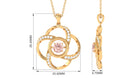 Simple Morganite Floral Pendant Necklace with Diamond Morganite - ( AAA ) - Quality - Rosec Jewels