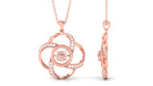 Simple Morganite Floral Pendant Necklace with Diamond Morganite - ( AAA ) - Quality - Rosec Jewels